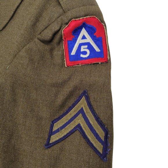 Korean War US 5th Army Ike Jacket A5 Ordnance Replacement Training Center DI Pin - Picture 6 of 12